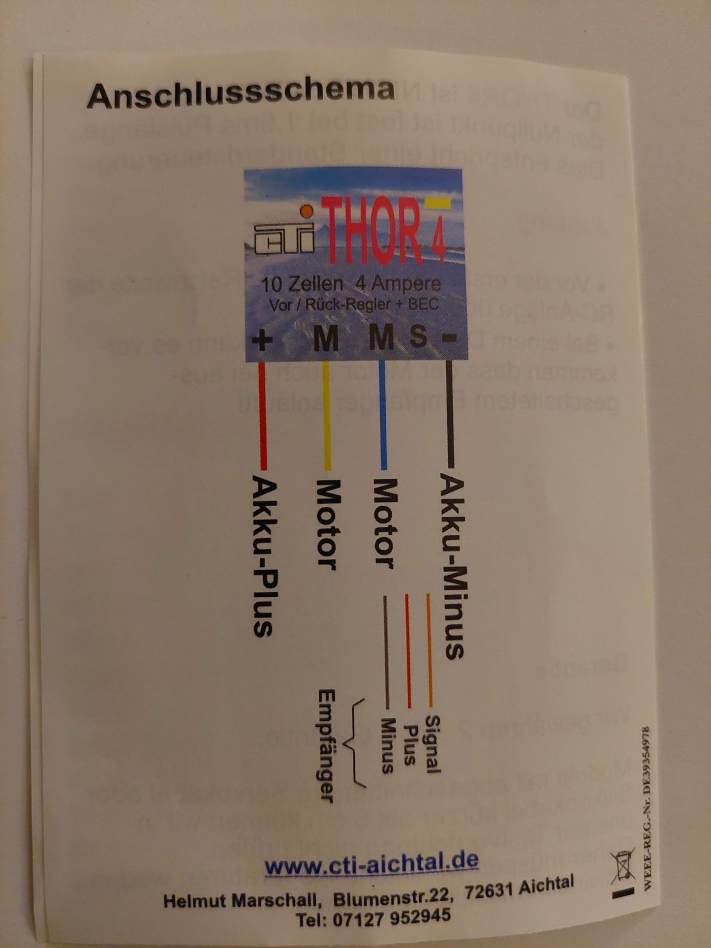 CTI Thor 4 vaar-rijregelaar 4A vooruit/stop/achteruit